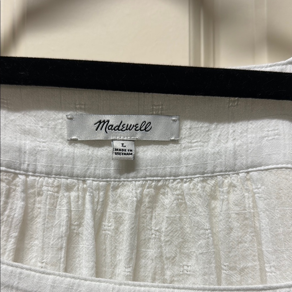 Madewell white ruffle blouse size large - Picture 2 of 2